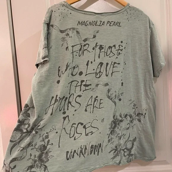 Magnolia Pearl Cat Graphic Tee - Soft Green - Picture 4 of 7